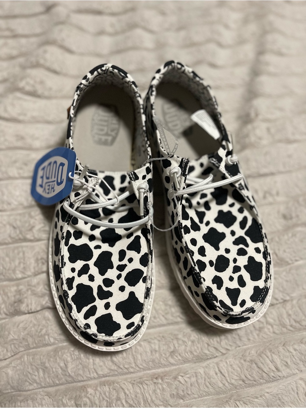 Hey Dude wendy milky way shoes cow print